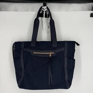 Aimee Kestengerg tote navy blue nylon purse travel minimalist travel handbag
